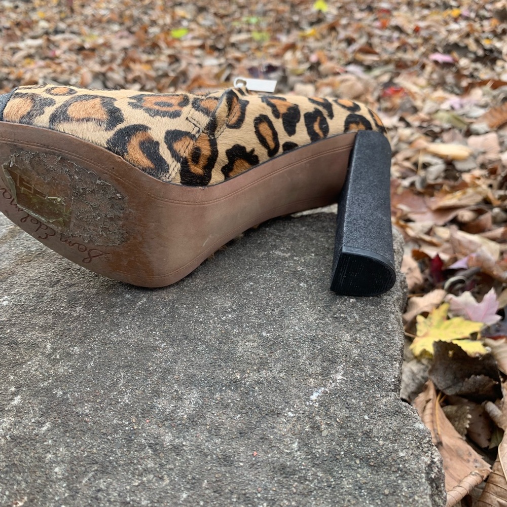 Leopard shoes Sam Edelman Felix Calf Hair Bootie size 7M - Picture 5 of 10